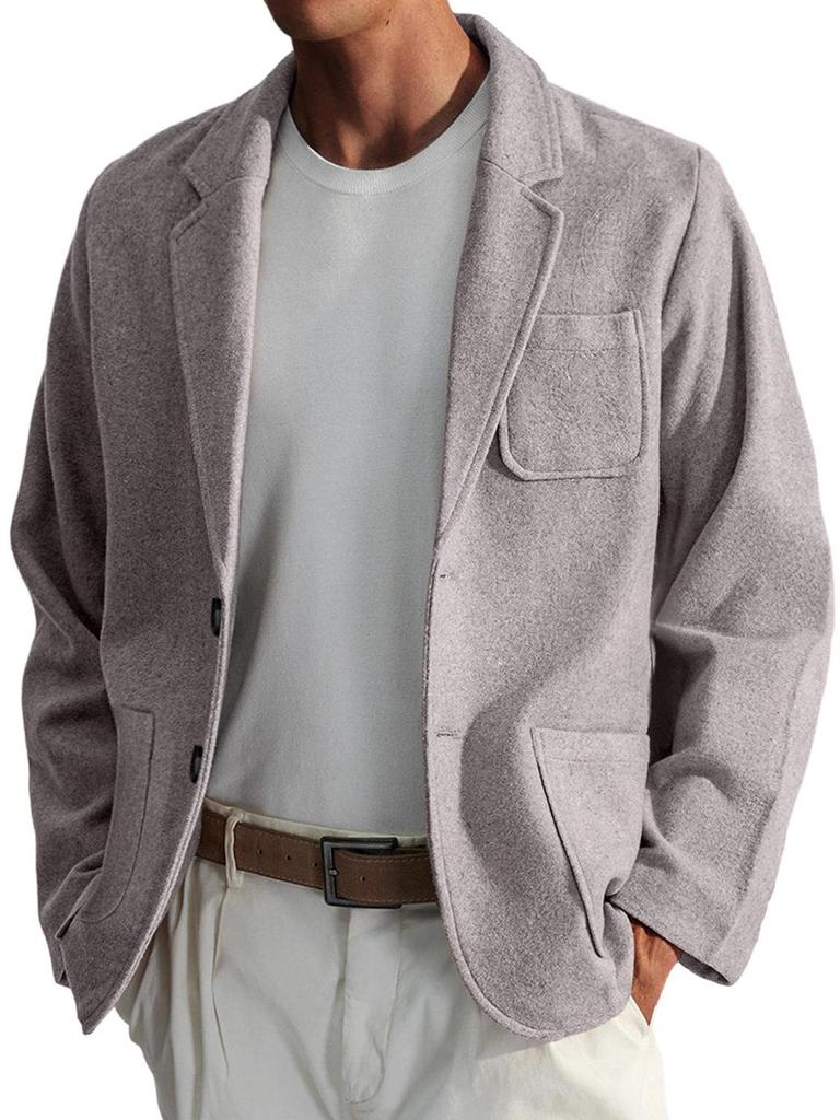 Men's European & American Style Thick Woolen Coat - Autumn/Winter Loose Fit - Korean Short Casual Suit Jacket