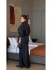 Women's Spring/Summer 2025 Fashion: Turn-Down Collar Loose Shirt & High Waist Midi Skirt Set