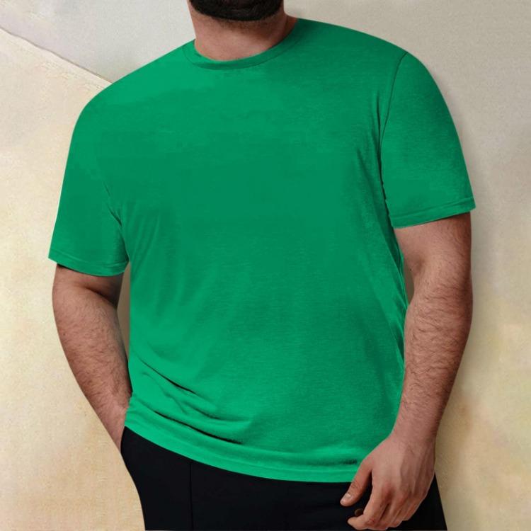 Mens Casual T Shirt Plus Size Short Sleeve Round Neck Solid Color Top Blouse