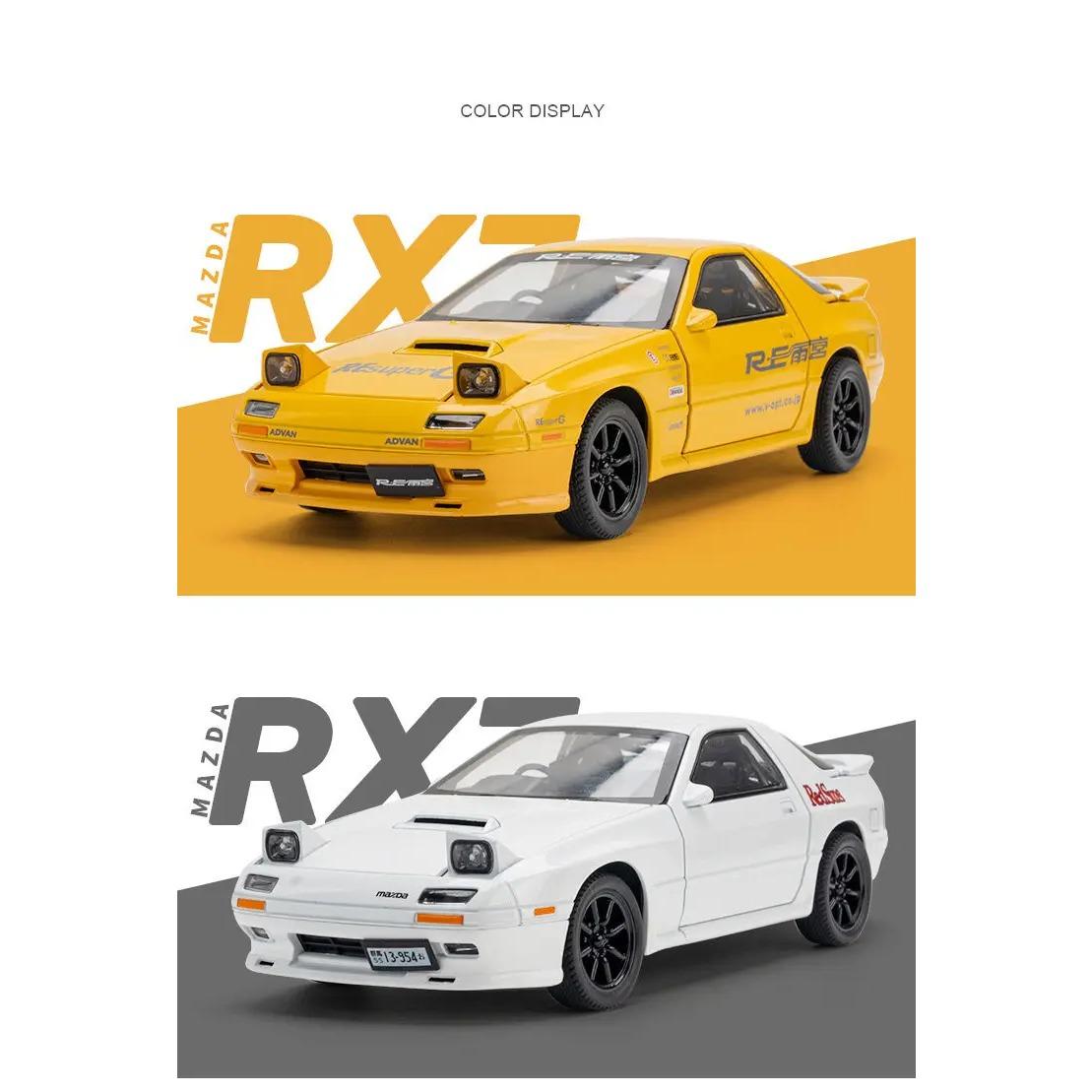 1/24 Mazda RX7 литой спортивный автомобиль модель литой металлический игрушечный гоночный — фото 13