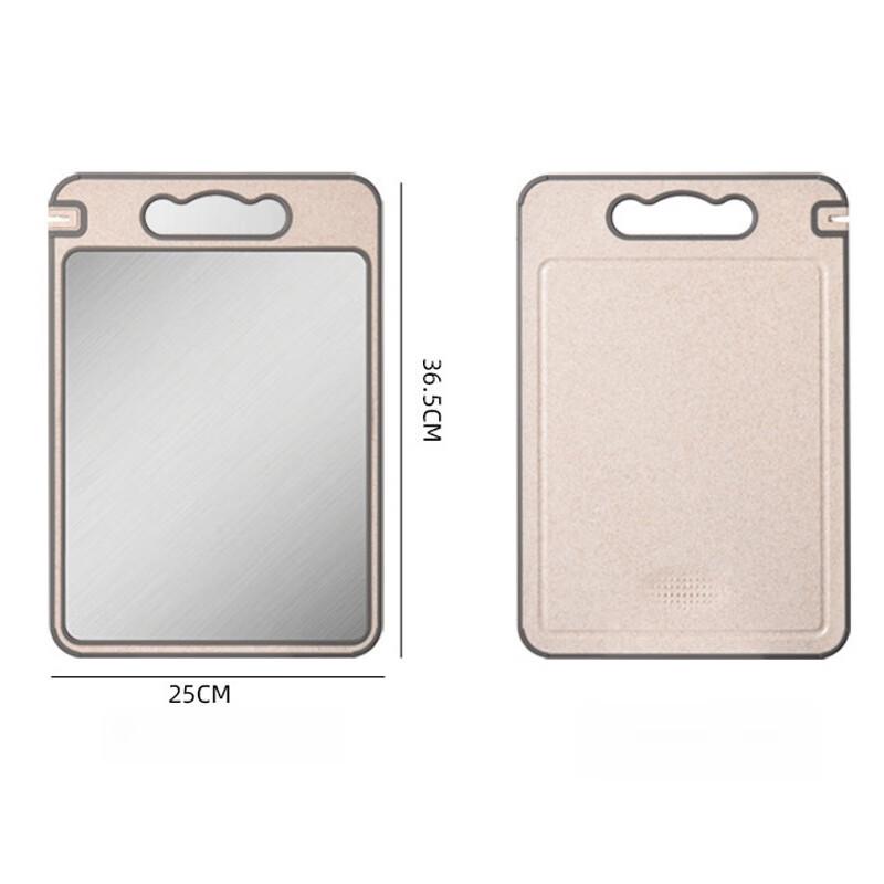 Double-Sided Wheat Straw & Stainless Steel Cutting Board