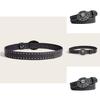 Punk Skull Leather Belt For Men With Metal Snap Closure For Casual Streetwear