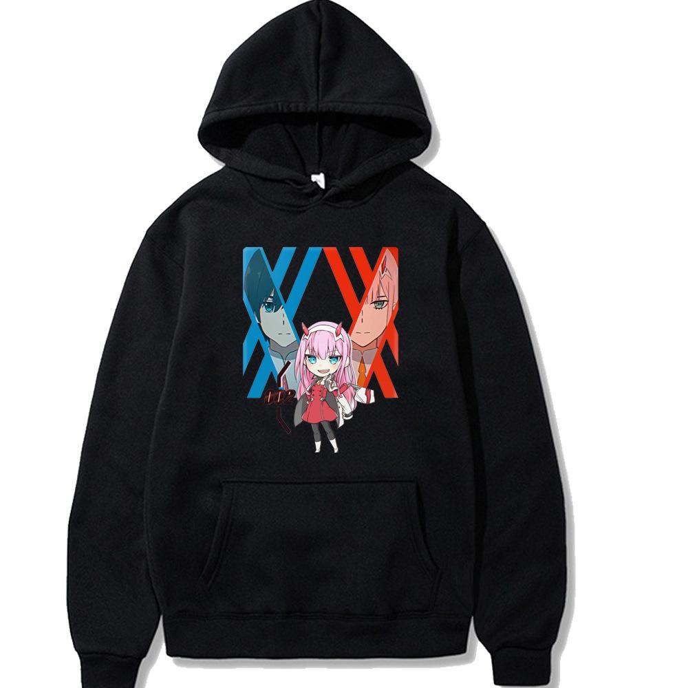 Japanese Anime Darling In The Franxx Zero Two Hoodies Women Men Long Sleeve Sweatshirts Unisex Cool Streetwear Clothing