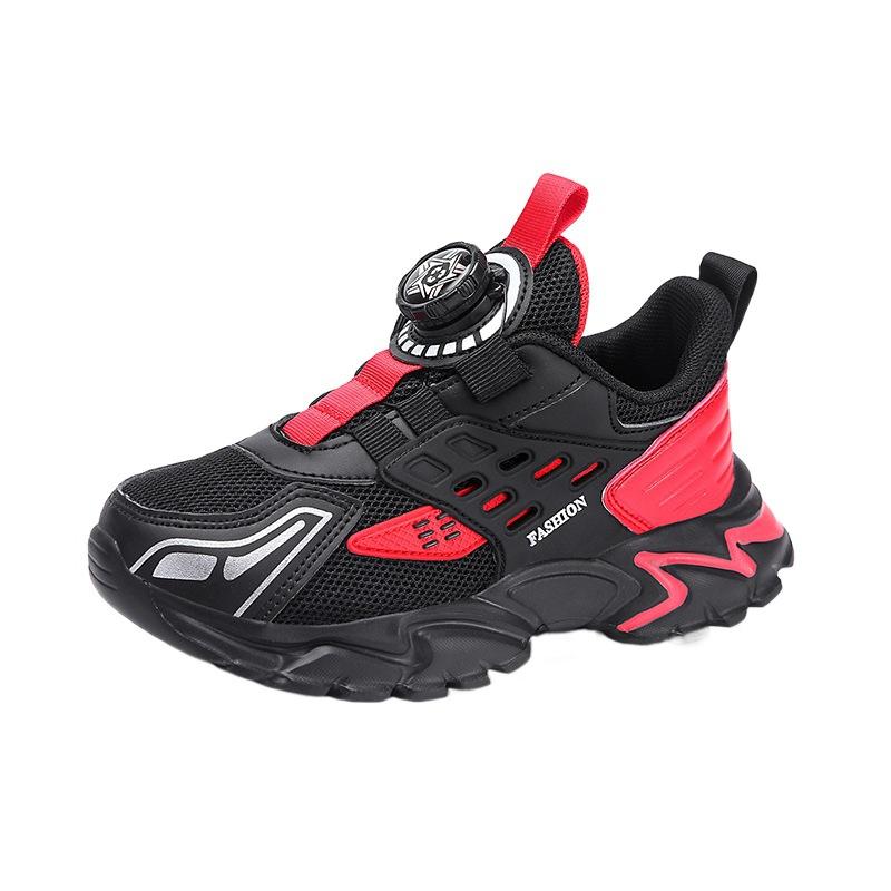 Sneakers Spring Breathable Sneakers Lightweight Mesh Sneakers Medium Older Boys New Rotary Buckle 2025