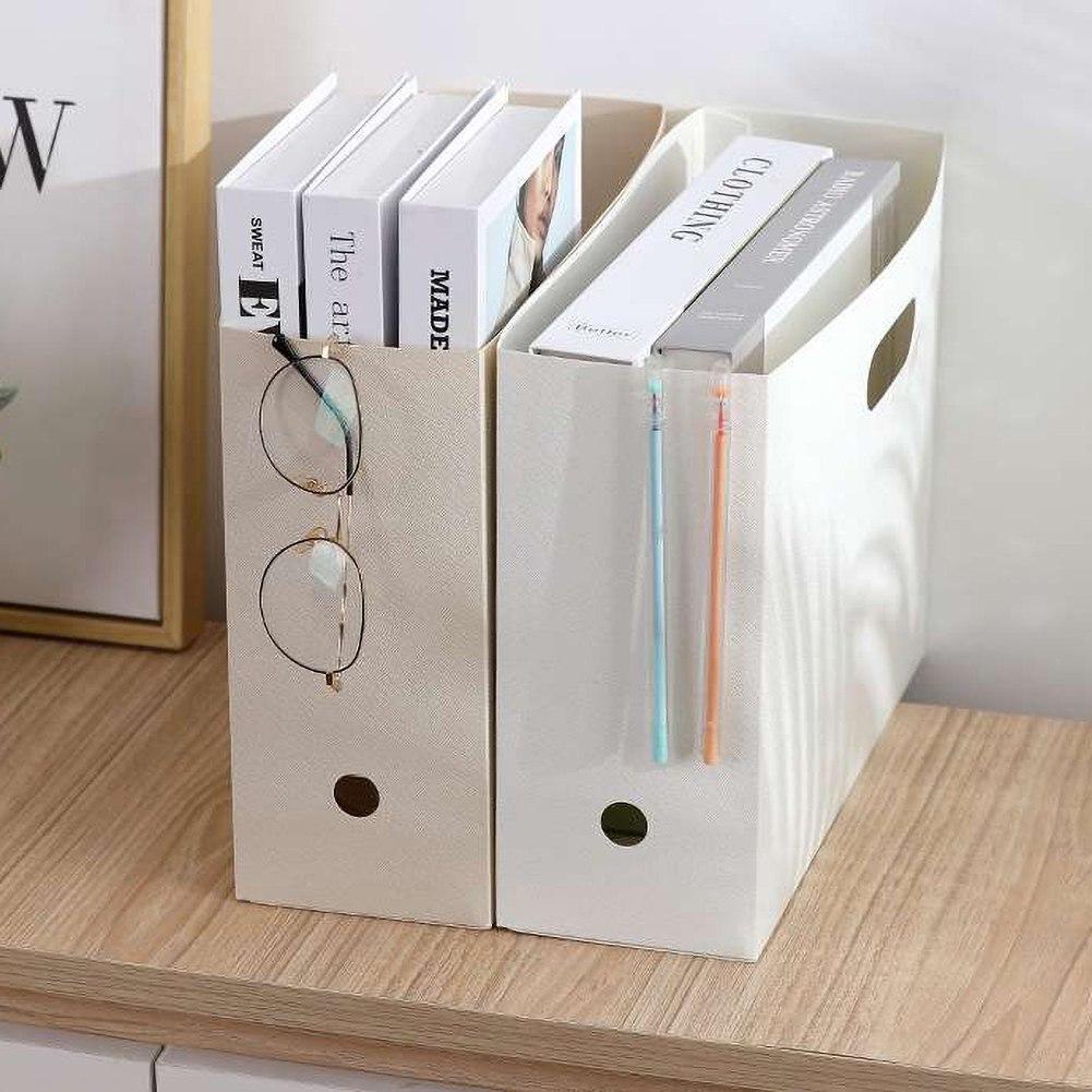 Kitchen Storage Bottles Jars Boxes Cardboard Magazine Holder Sturdy Desk Solid Color Book Boxes for Kitchen