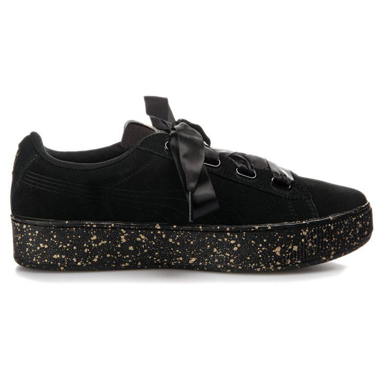 PUMA Vikky Platform Ribbon 'Black Gold' Women's 366815-01