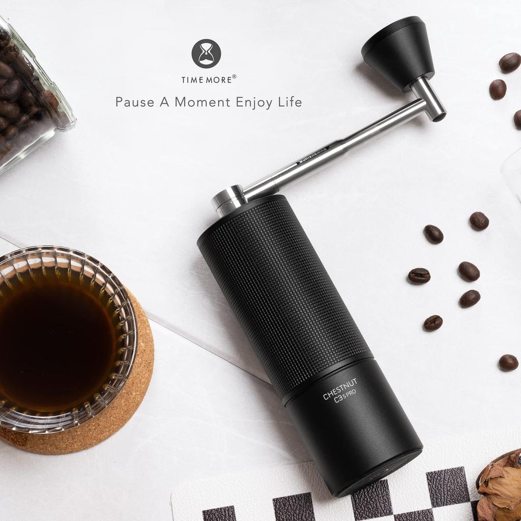 TIMEMORE Chestnut C3S PRO Hand Coffee Grinder, All-Metal, Hand-Cranked, Stainless Steel Grinding Mill, Adjustable Coarseness, Labor-Saving, Foldable