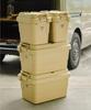 GORDON MILLER 50L Stackable Trunk Cargo Storage Box Organizer, Dark Gray, with Lid, Outdoor Seating, Large Capacity, 1664702