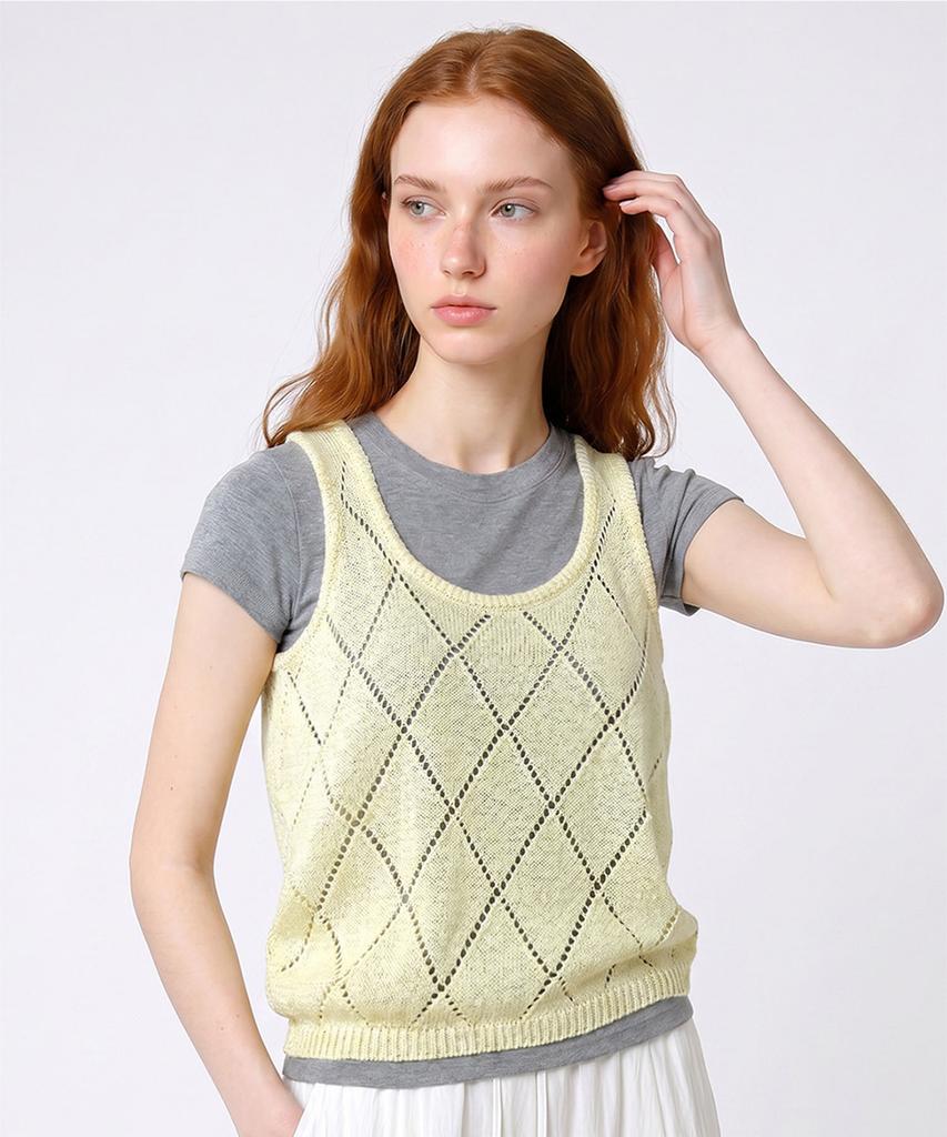 Seuneogeuyu Signature Daily Punching U-Neck Summer Vest_2 Colors