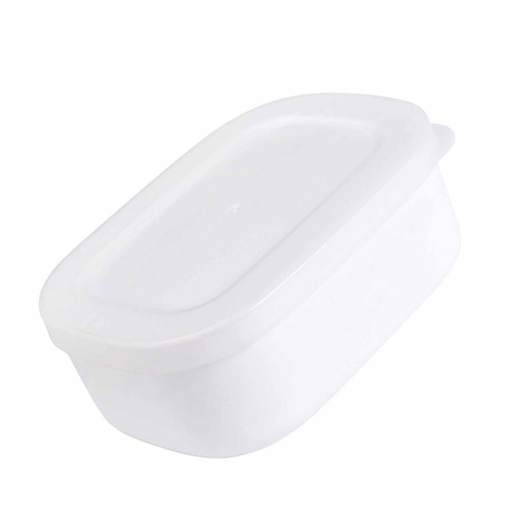 Food Storage Container Mini Lunch Case Portable Bento Box 280ml White for Office Students