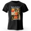 Vintage Yellow Peach Print T-shirt - Retro Fruit Design for Men Women, Soft & Comfortable Pure Cotton Tee