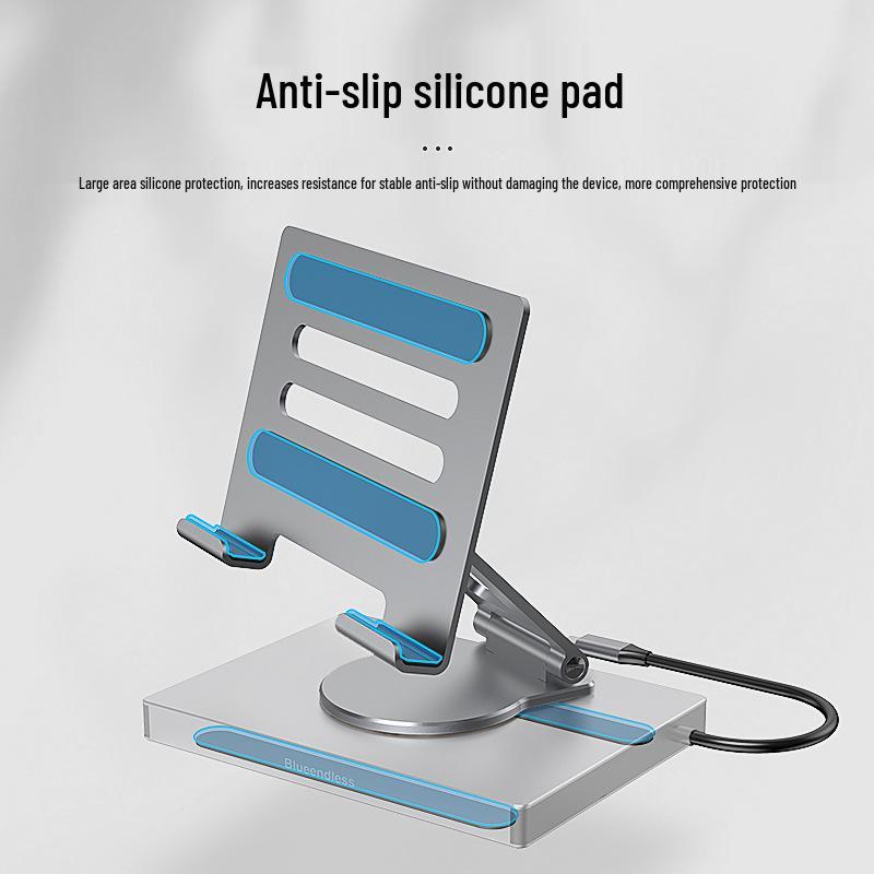 4K60Hz USB-C Docking Station with Gigabit Ethernet, USB 3.2 Splitter, Rotating Mobile/Tablet Bracket Expansion Dock