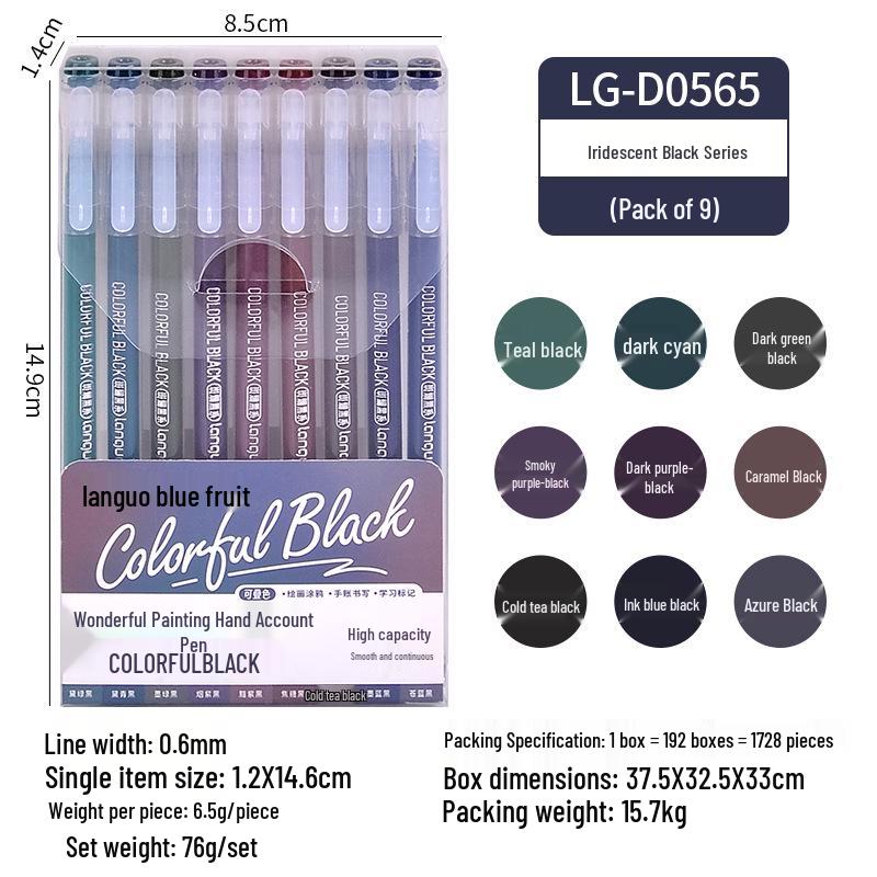 Morandi Color Planner Pen Set: Large Capacity Gel Pens with Needle-tip for Students and Drawing, Fluorescent Blue Fruit 0551.