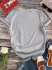 Light Grey Women's Short-Sleeved European and American Style Top with Picture