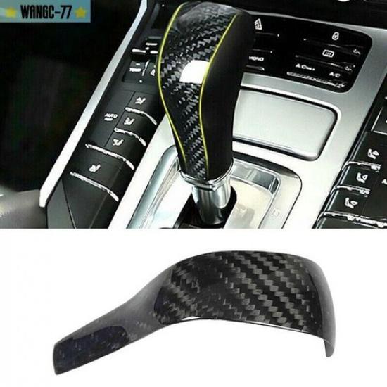 For Porsche Cayenne 958 2011-2017 Carbon Fiber Style Gear Shift Knob Cover Trim