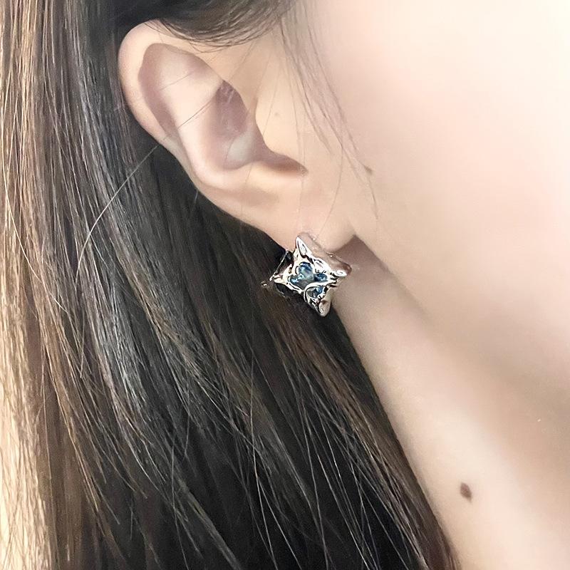 Xingshou Zirkon Ohrstecker Nischen-Design High-End Ohrringe Süßer Cooler Stil Stern Französische Ohrringe Damen
