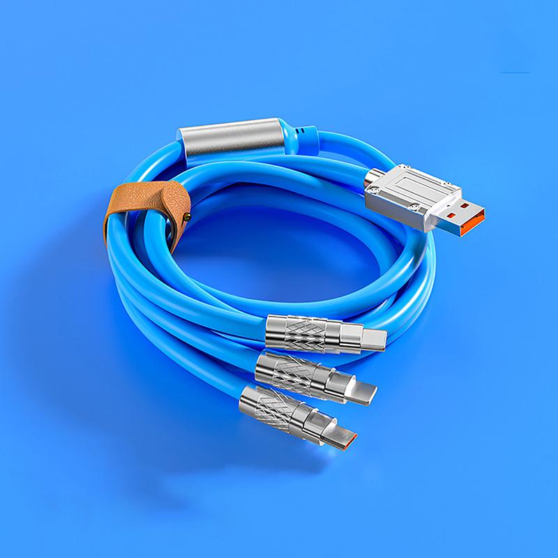 120W Three Colors Super Fast Charging Data Cable Hight Quality 3 In 1Type-C Data Line For Mobile Phone 6A Data Cable