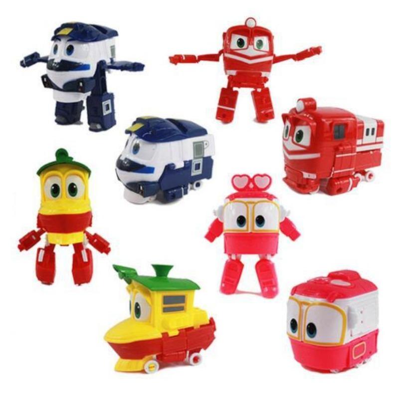 Children Cartoon Trains Deformation Robots Model Toys Plastics Train Action Figure Robot Car Anime Game Kids Gifts
