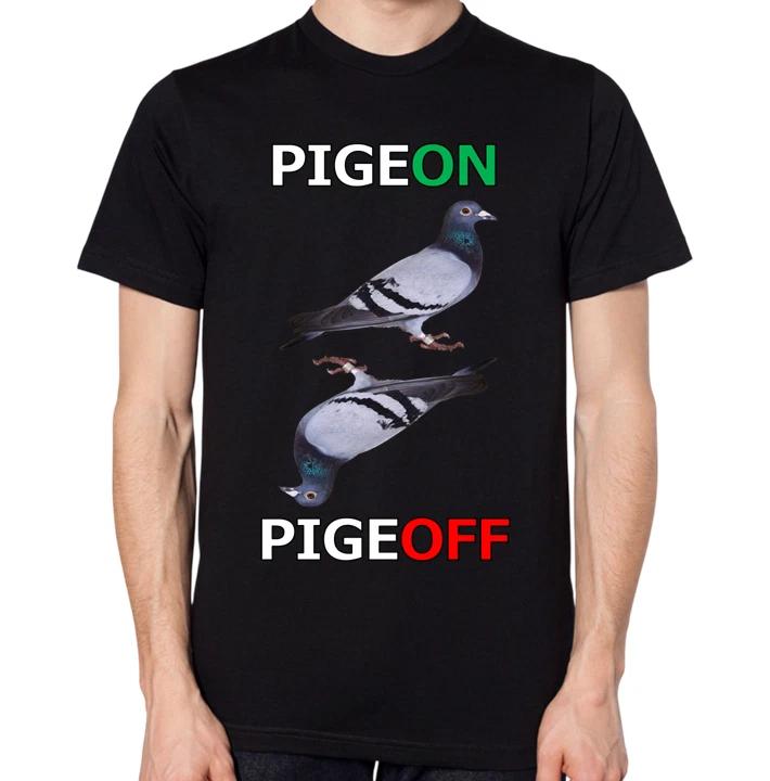 Pigeon T-Shirt Pigeoff Bird Birdwatcher Funny Meme Men Women Unisex Top XXL