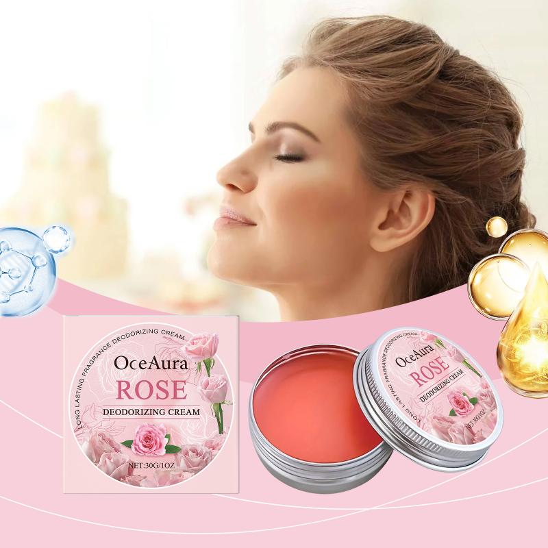 Oceaura Rose Fragrance Body Cream Plant Extract Peony Lily Remove Odor Portable Refreshing Non-Sticky Mild Formula