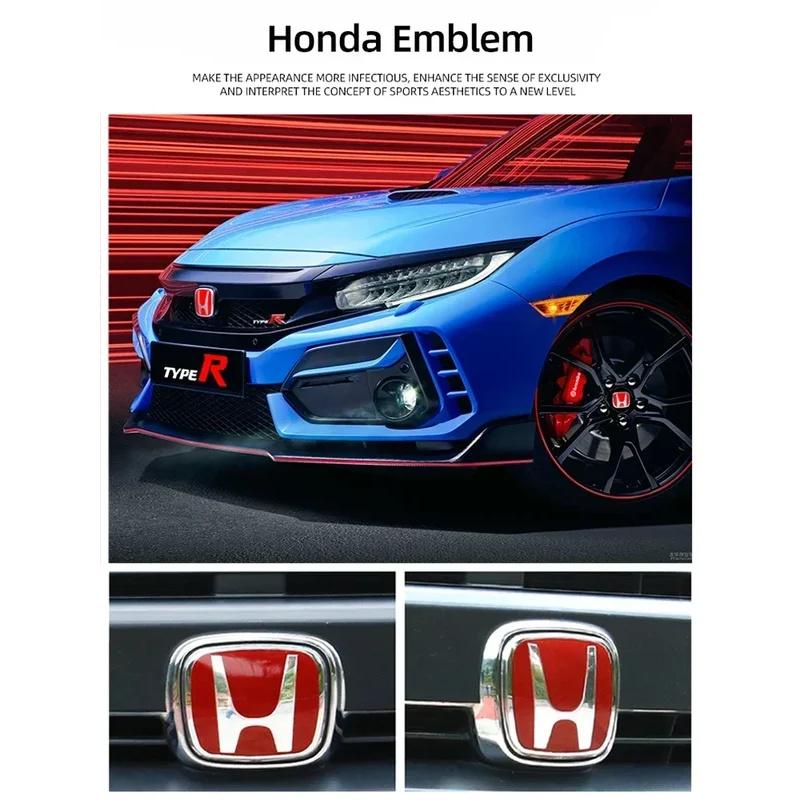 1Pcs For Honda Car Hood Grill Rear Trunk Fit City Accord Fit VEZEL HRV Odyssey H Emblem Badge Steering Wheel Logo Accessories T6