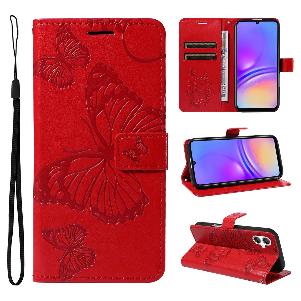For Samsung Galaxy A07 4G/A06 4G/A06 5G Wallet Case Floral Butterfly Imprinted Leather Phone Cover Stand