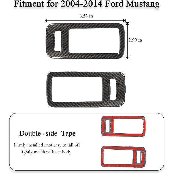 RT-TCZ Carbon Fiber Inner Door Grab Handle Cover Frame ABS Decor Trim Interior Accessories for 2004-2014 Ford Mustang