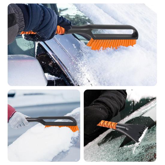 3Pcs Car Snow Removal Kit with Telescopic Foam Grip Multi-Function Wiper Ice Shovel Adjustable Length Snow Brush for Car SUV Truck
