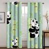 Cartoon Animation Panda Animal Window Curtains In Kids Bedroom Living Room Hall Treatments Kitchen Home Decor Drapes Blinds 2Pcs