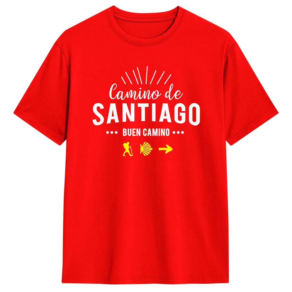 Camino de Santiago Symbol Unisex T Shirts Crazy Tees Short Sleeve Crewneck TShirts Cotton Gift Idea Clothing