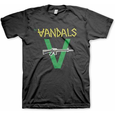 The Vandals Original Logo Mens Black Short Sleeve T Shirt 80s Punk Rock Vintage Style Graphic Tees