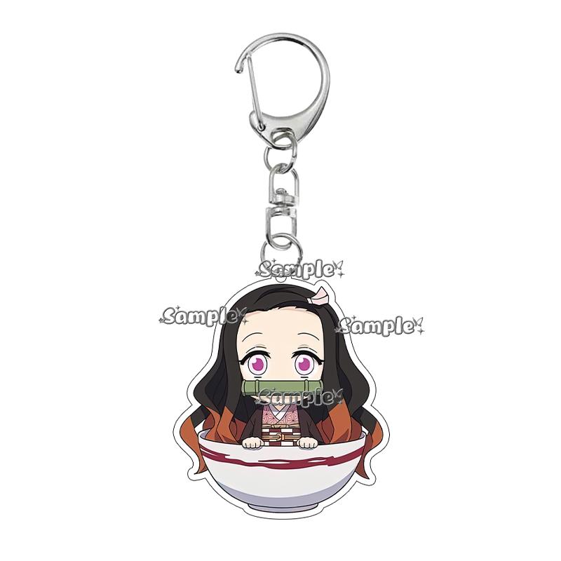 

Anime Game Cartoon Kochou Shinobu Tomioka Giyuu Tanjiro Nezuko 5cm Acrylic Keychain Women Men Bag Car Key Chains Pendant Gifts about 5cm