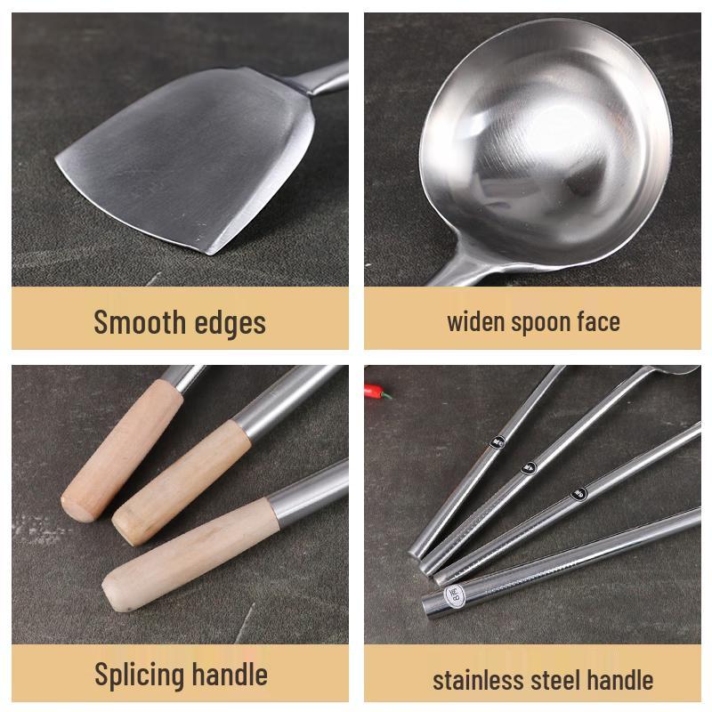 FATTBAO Stainless Steel Wok Spatula and Serving Ladle