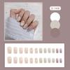 24Pcs Frosted Smoky Black Ripple Fake Nails Full Coverage Removable Press On Nails Finished Nail Stickers