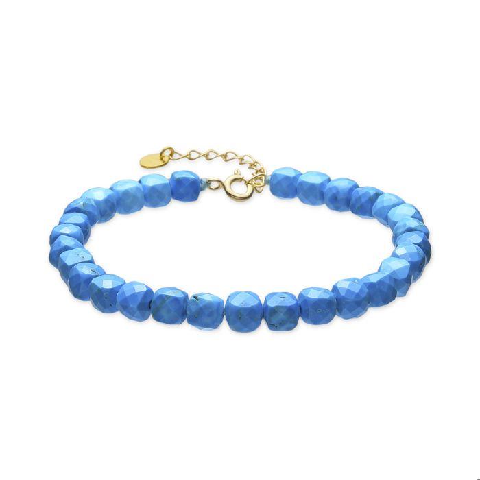 Bracelet - Luxenter - Wasa - Argent 925 - finition or jaune 18k - Turquoise
