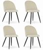 Bello Chair - Beige Velvet / Black Legs X 4