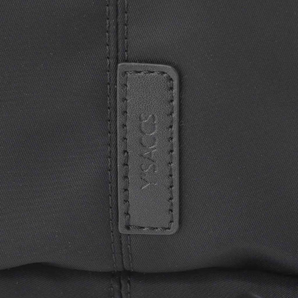 Isaac Twill Nylon Curved Shoulder Bag, Size S, 2004701, Black (10)