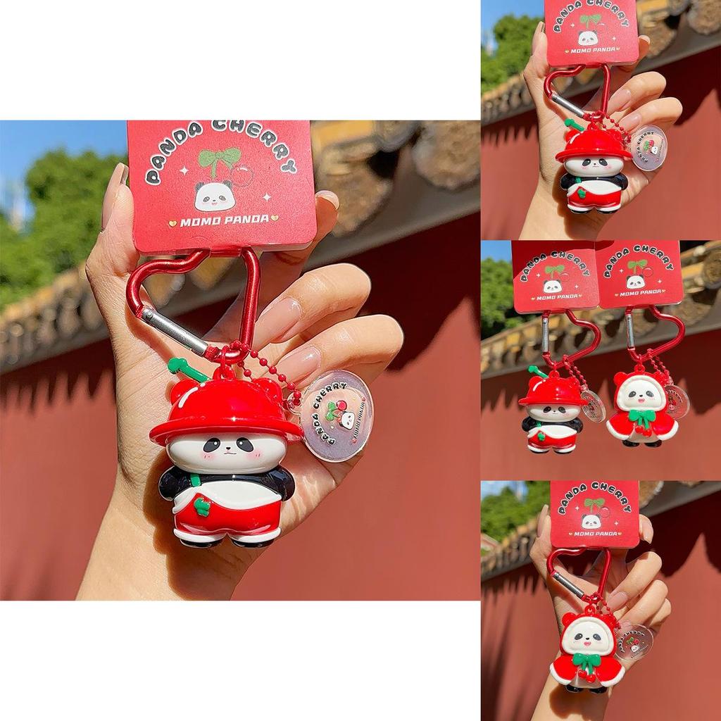 Panda Keychain Cartoon Resin Keyring With Cherry Design For Gift Giving And Daily Use