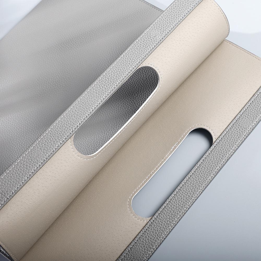 Litchi Grain Leather Laptop & Document Bag, A4 File Storage, Office Archive Bag