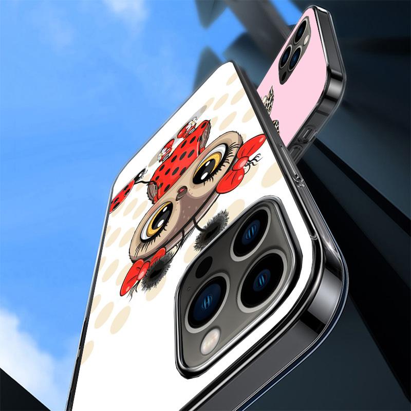 Cute Owl Hearts Lover Phnoe Case for Iphone 17 Air 16 11 12 13 Mini 14 Plus 15 Pro Max 7 8E SE 2020 16ProMax Phone Cover Coque 1