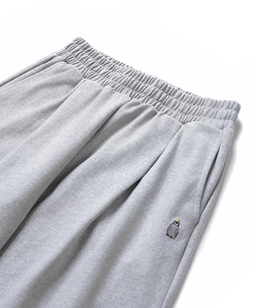 GAKKAI UNIONS [Select Summer, Brushed, Or All-Season Fabric] Single-Pleat Wide Sweatpants Gray