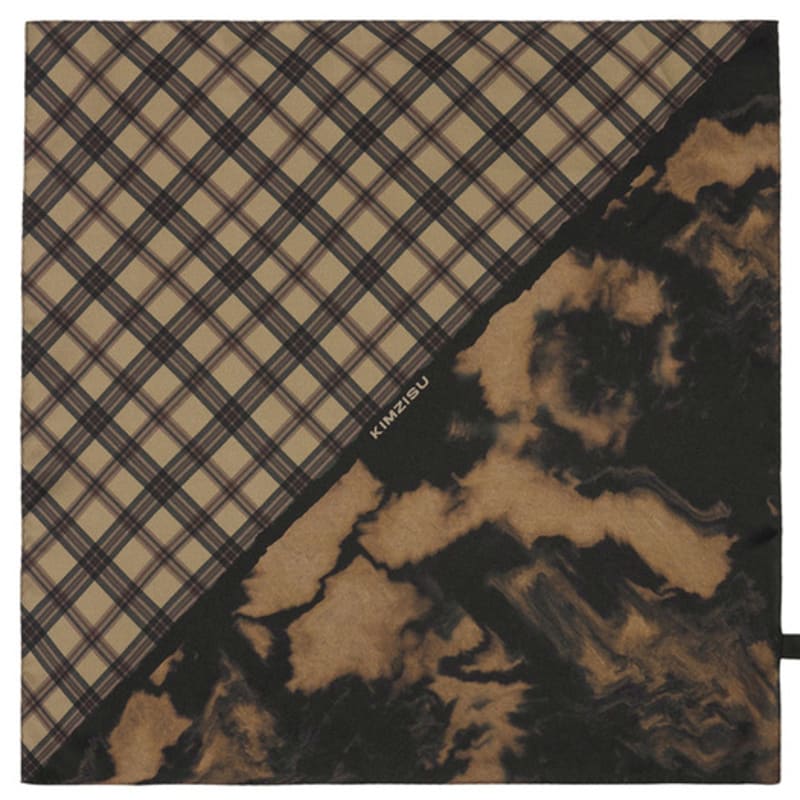 

KIMZISU Half&Half Plaid Mini Scarf 45 _ BEIGE BEIGE_OS