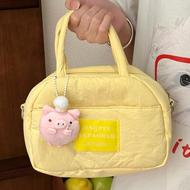 Cute Fluffy Pink Plush Pig Keychain Pendant Soft Stuffed Doll Ornament With Adorable Chef Hat For Backpack Decoration Gifts