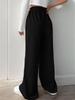 2025 Women's European & American Casual V-Waist Spliced Wide-Leg Pants