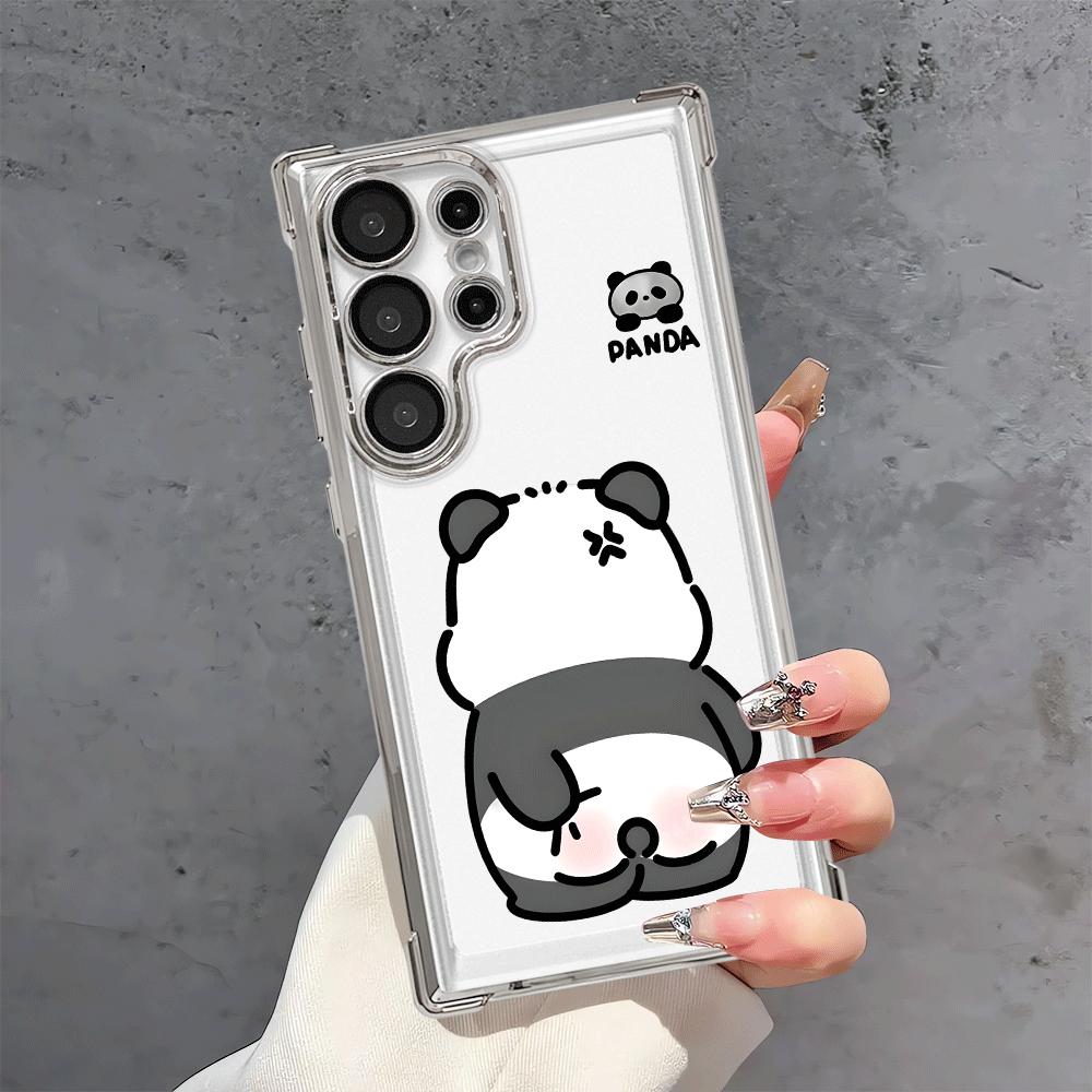Cartoon Cute Panda Phone Cover Case for Samsung Galaxy S25 S24 S21 Plus S25Edge S22 Ultra S20 FE S23