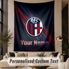 Custom Text Tapestry Bologna FC Print Wall Tapestry Indoor Living Room Wall Decor