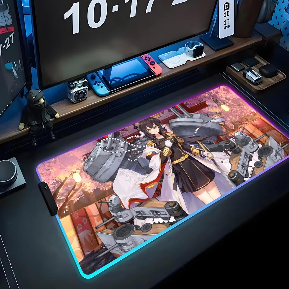 azur lane Mouse Pad RGB Gaming Mousepad Big LED Pad PC Desk Mat Luminous Mouse Pad Large Keyboard Mats Table Rug With Backlit