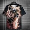Animal Men's T-shirt 3d Tiger Print Men's Tops Casual Short Sleeve Simple T-shirt Summer Round Neck T-shirt Men's Ultra Clothing