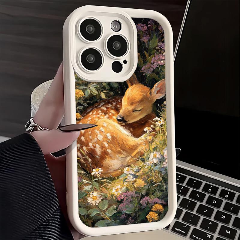 Phone Case for iPhone 17 Air 16E 15 16 Pro Max Sika Deer Elk Animal Cover 14 Plus 13 12 Mini Soft Shell Silicone Fundas