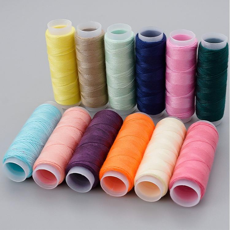 Box of 39 Colors Sewing Thread Handmade Small Spool Polyester 402 Thread 100m Small Spool Thread Set
